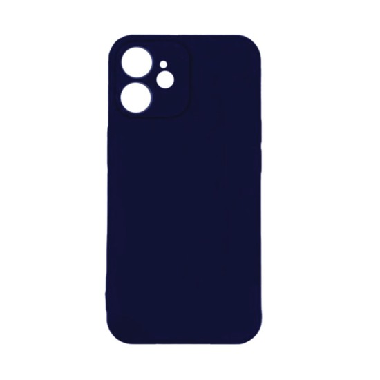 Capa de Silicone com Moldura de Câmera para Apple iPhone 12 Azul